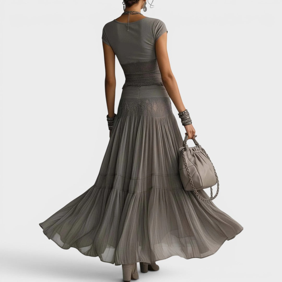 Yvette | Pleated Maxi Skirt Set