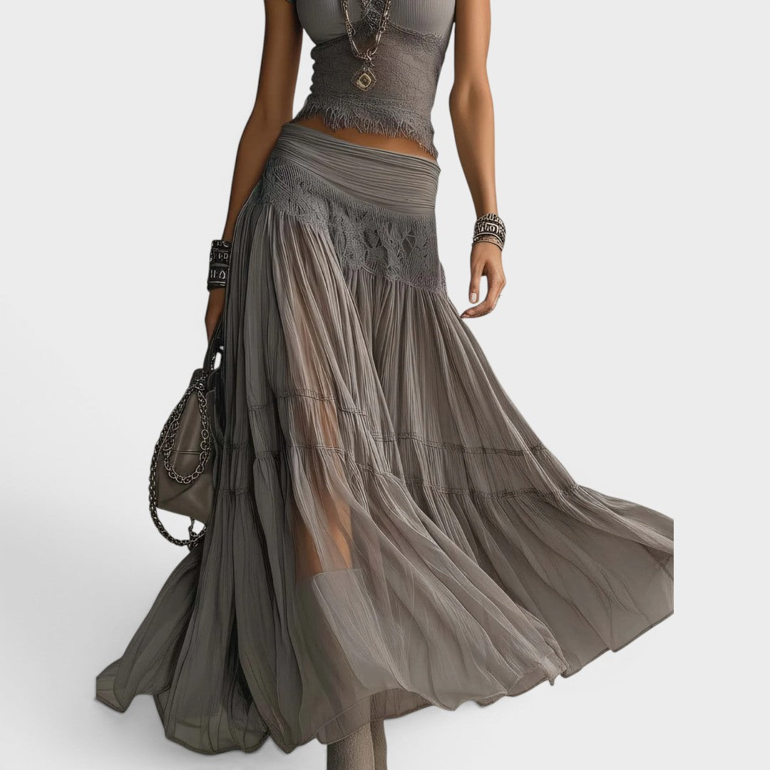 Yvette | Pleated Maxi Skirt Set
