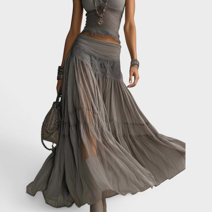 Yvette | Pleated Maxi Skirt Set