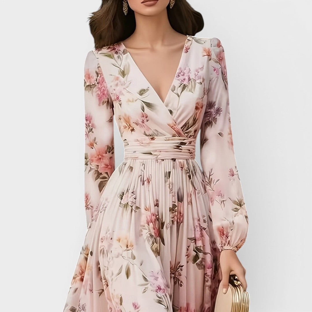 Yvonne | Longsleeves Floral Midi Dress