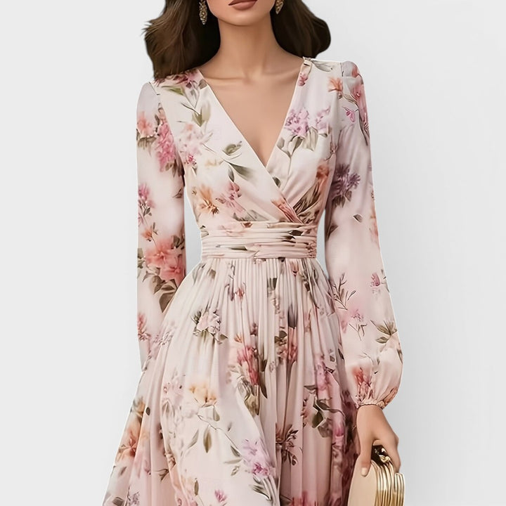 Yvonne | Longsleeves Floral Midi Dress