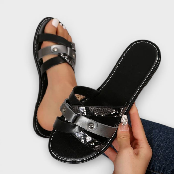 Aurora Leopard Cross Strap Sandals