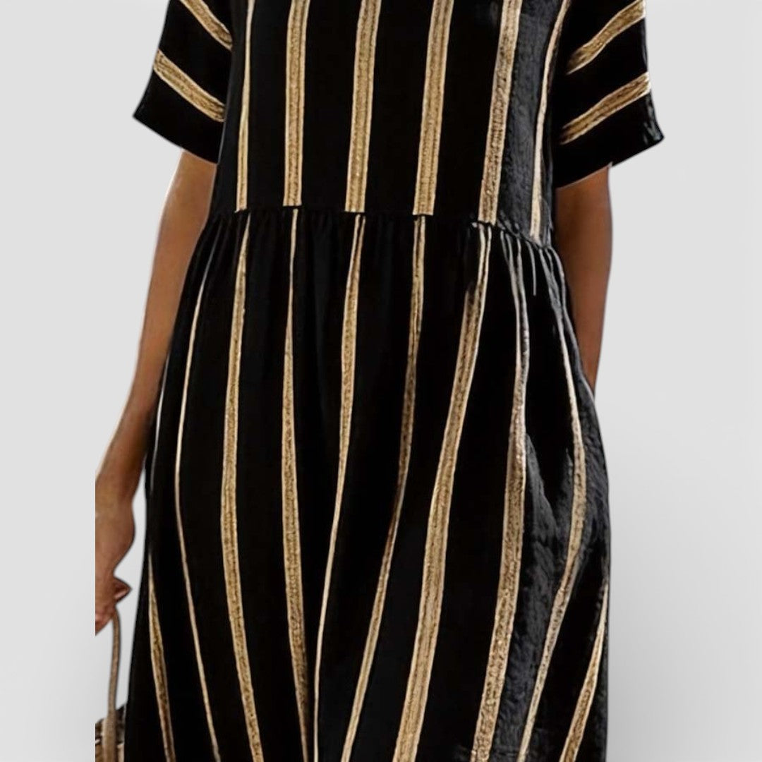 Helga | Stripe Midi Dress