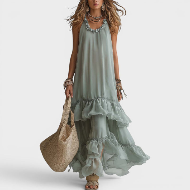 Serenity | Ruffle Hem Maxi Dress