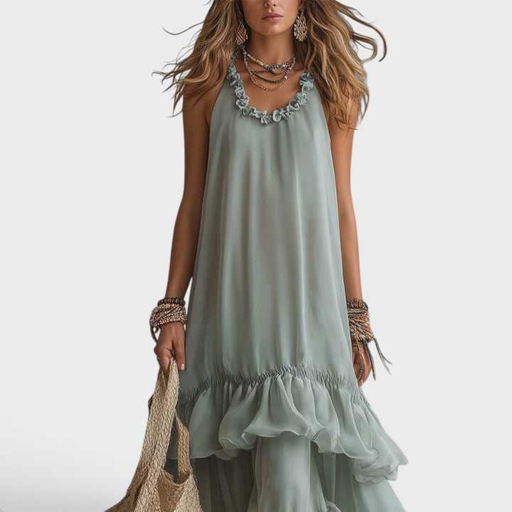 Serenity | Ruffle Hem Maxi Dress