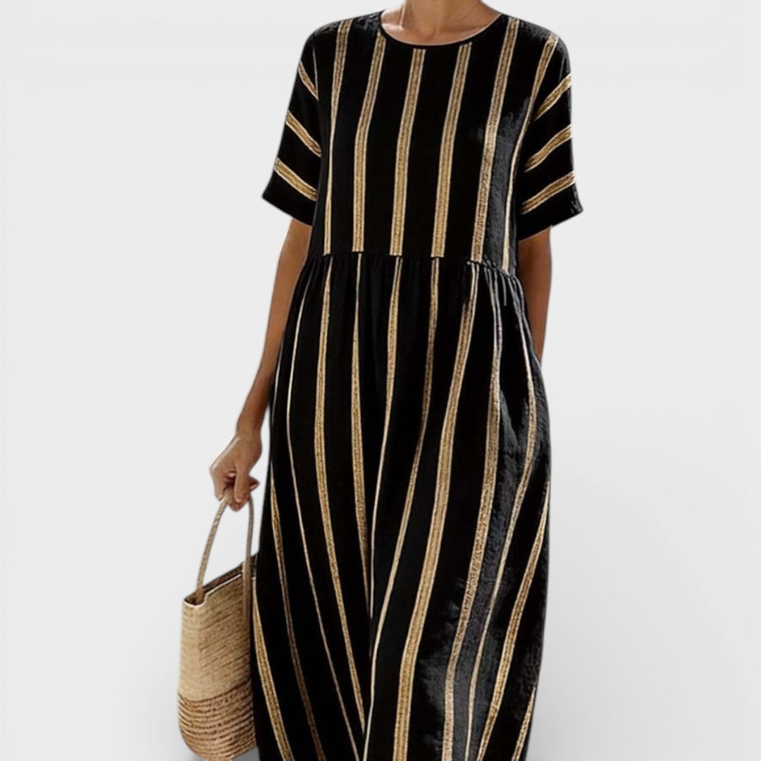 Helga | Stripe Midi Dress