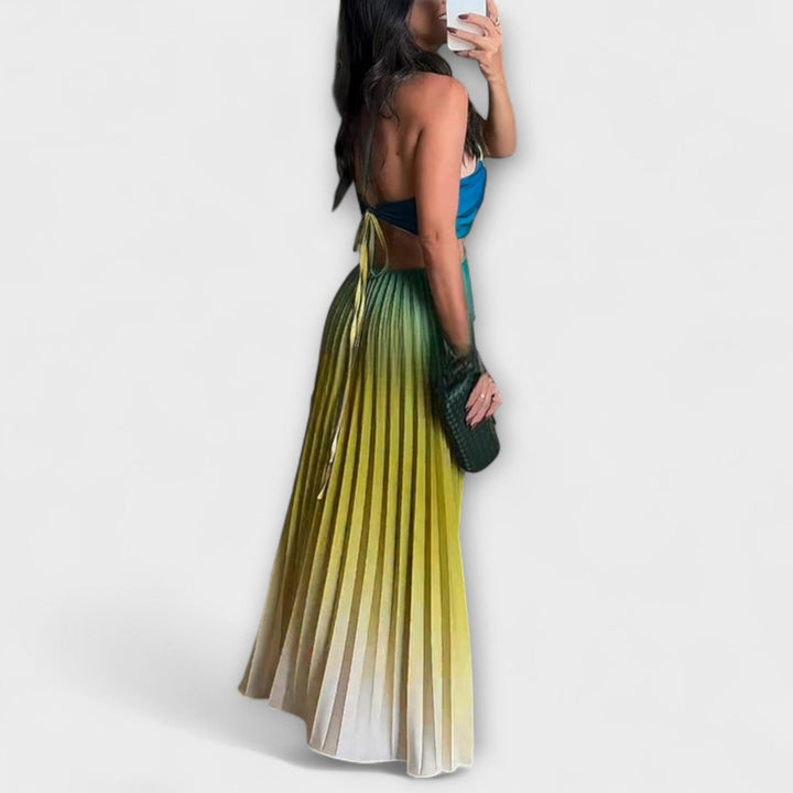 Haven - Chic Backless Tie-Dye Maxi Dress