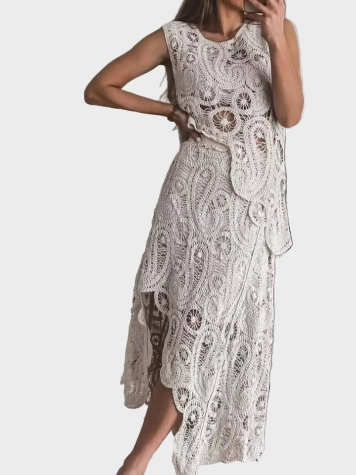 Tricia | Crochet Sleeveless Tank and Skirt Set