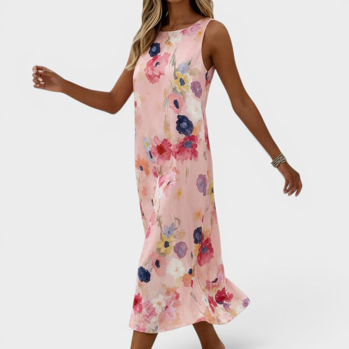 Rosalie | Watercolor Floral Midi Dress
