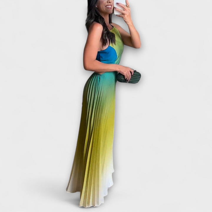 Haven - Chic Backless Tie-Dye Maxi Dress