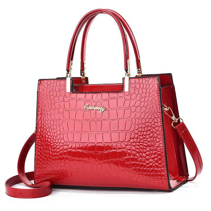 Aurora. - Shiny Crocodile Leather Pattern Handbag
