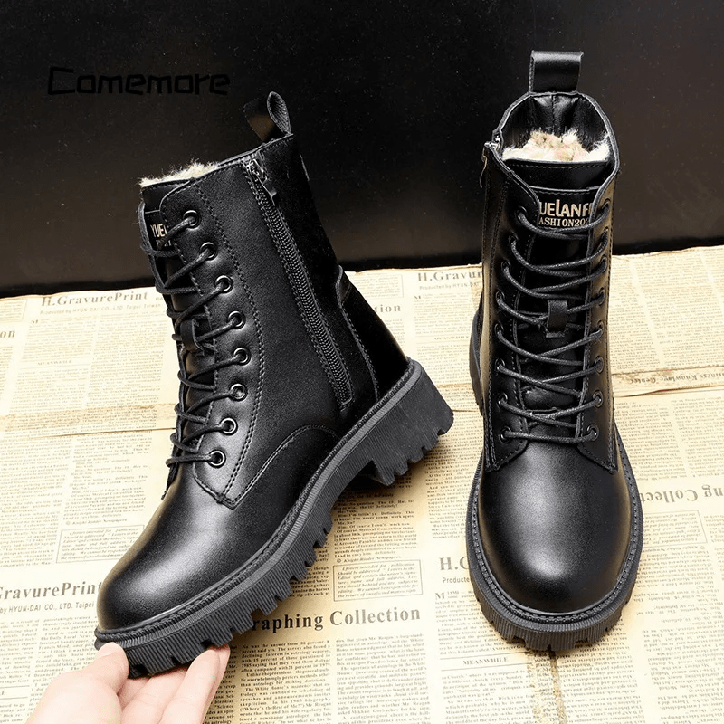 ANDREA™ | Elegant Winter Boots Made of Black Leather