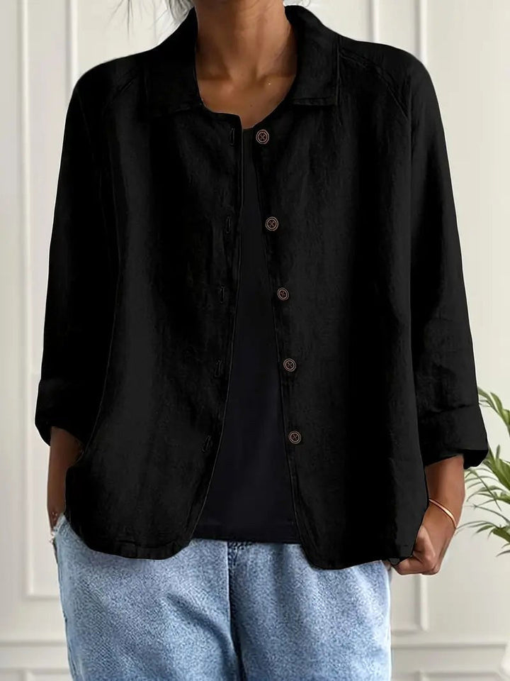 Denise long sleeve top in Black