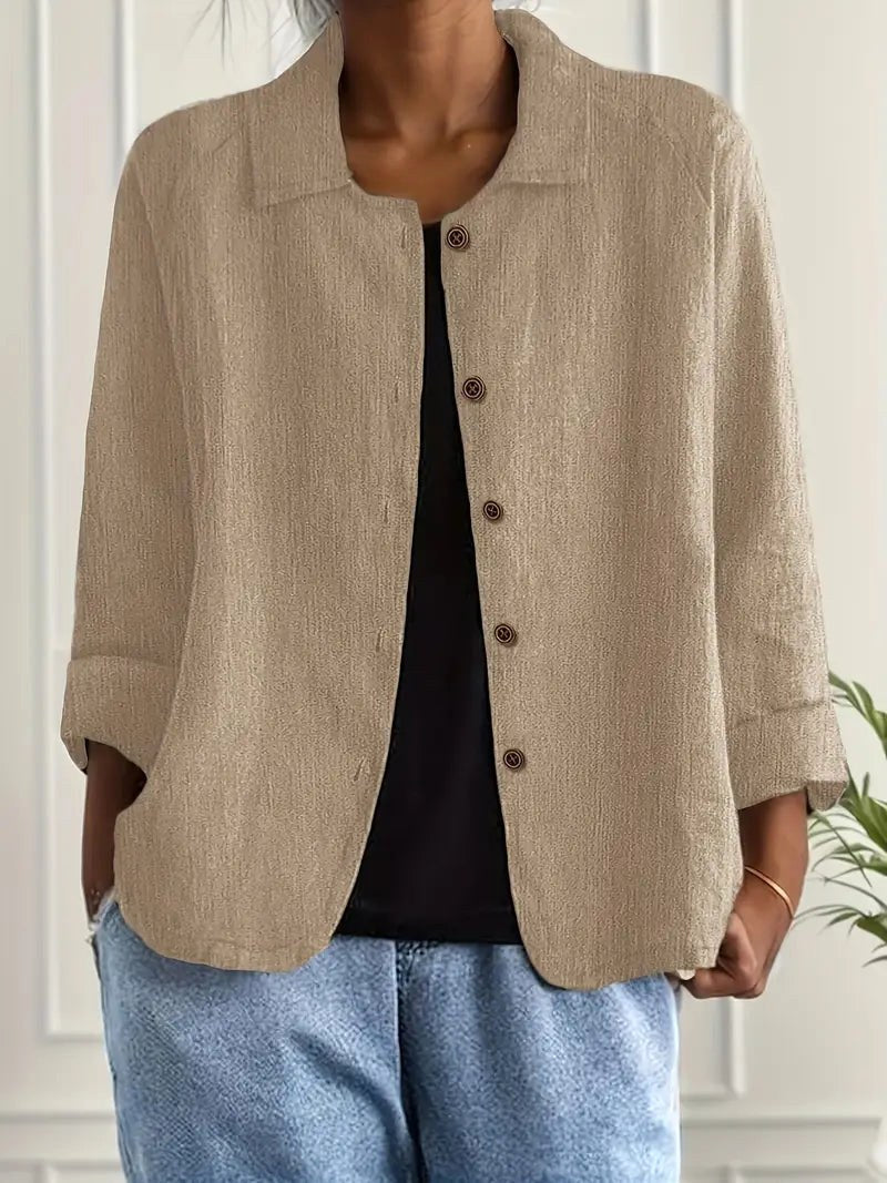 Denise long sleeve top in Khaki