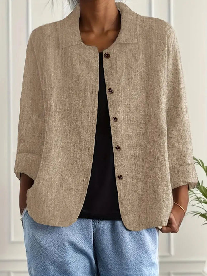 Denise long sleeve top in Khaki