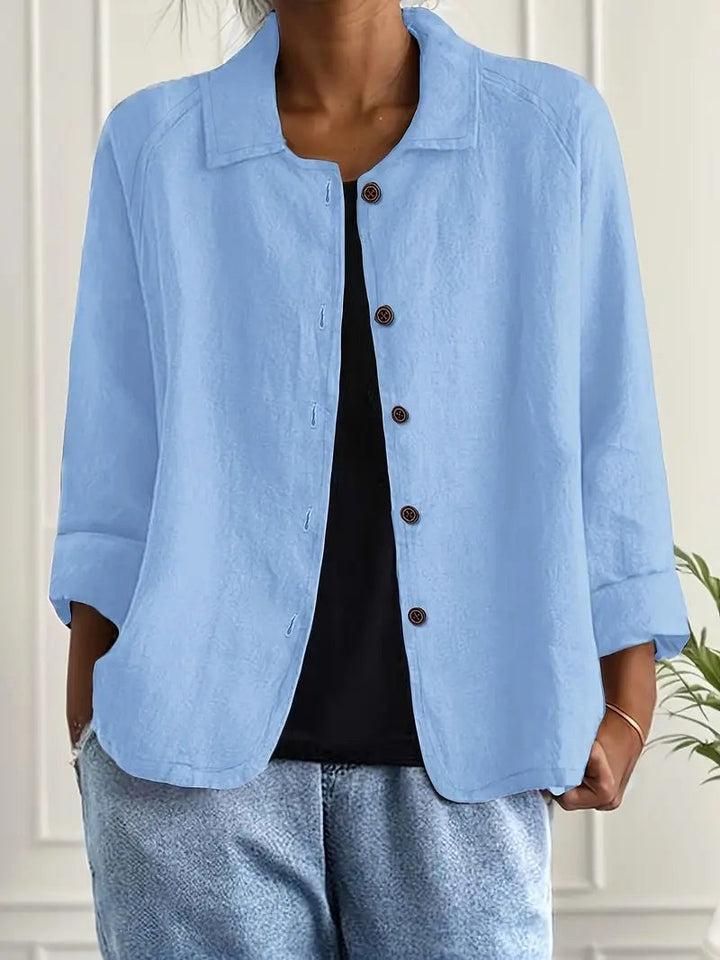 Denise long sleeve top in Light Blue
