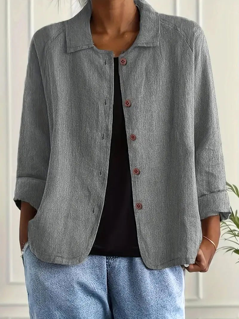 Denise long sleeve top in Light Gray