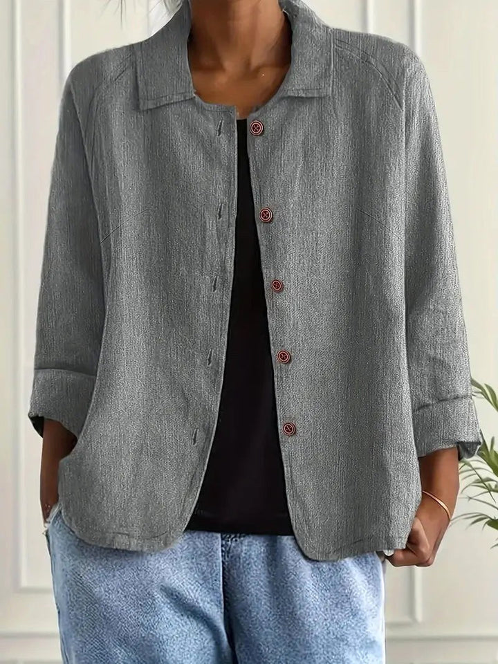 Denise long sleeve top in Light Gray
