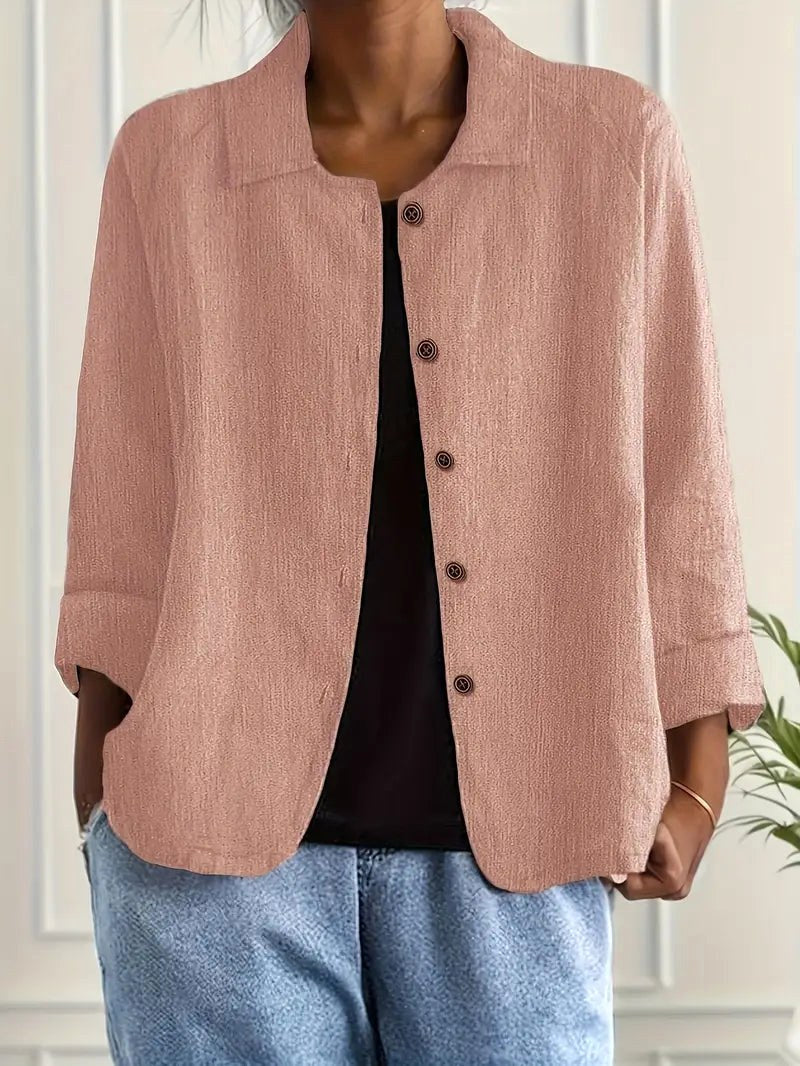 Denise long sleeve top in Pink