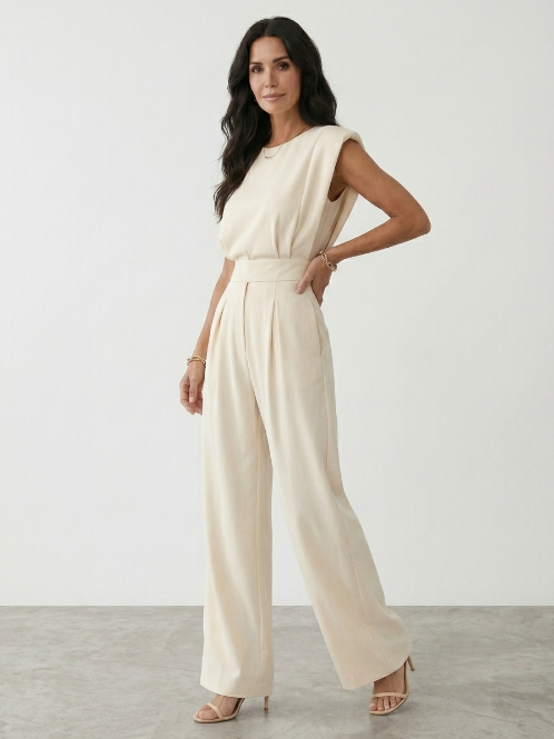 Aria | Elegant Sleeveless Wide Leg Jumpsuit