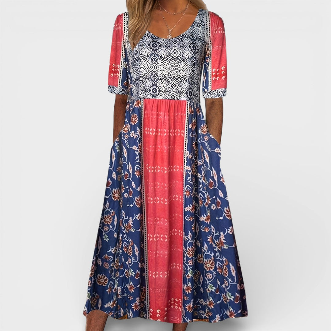 Josie | Floral Boho Midi Dress