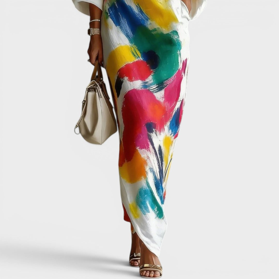Aria | Artistic One-Shoulder Maxi Dress