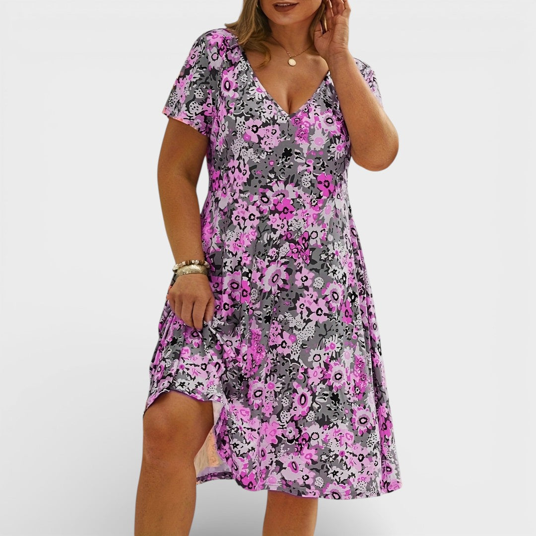 Jade | Floral V-neck Dress