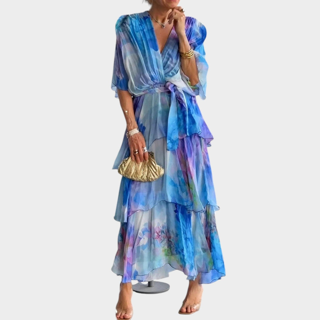 Elegant Floral Chiffon Maxi Dress Roselyn & Carter Elegant Floral Chiffon Maxi Dress Roselyn & Carter