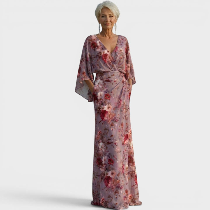 Rosalie | Floral Wrap Waist Maxi Dress