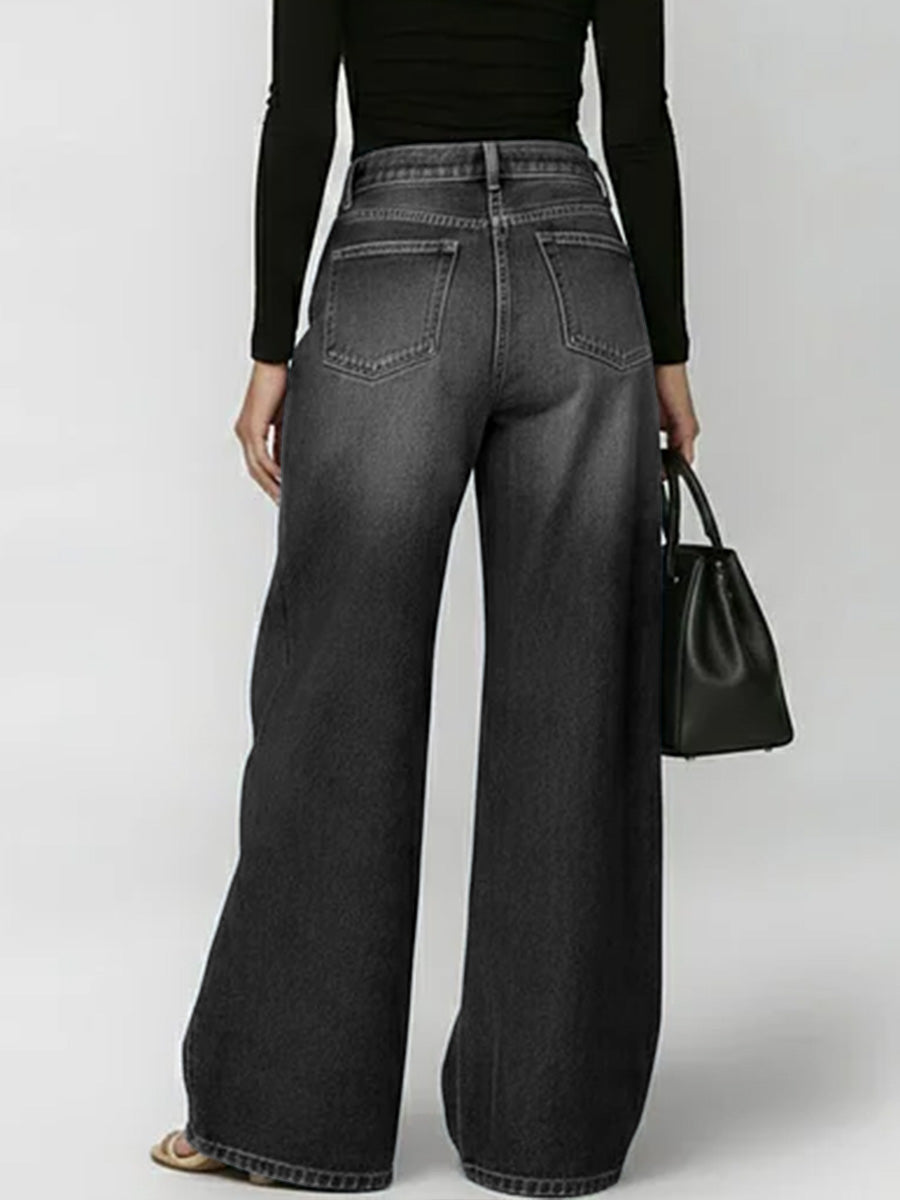 Elena | Wide-Leg Grommet Detail Jeans