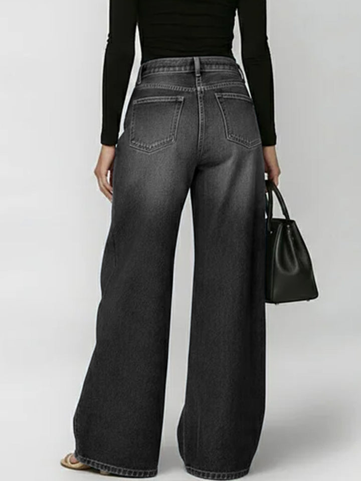 Elena | Wide-Leg Grommet Detail Jeans