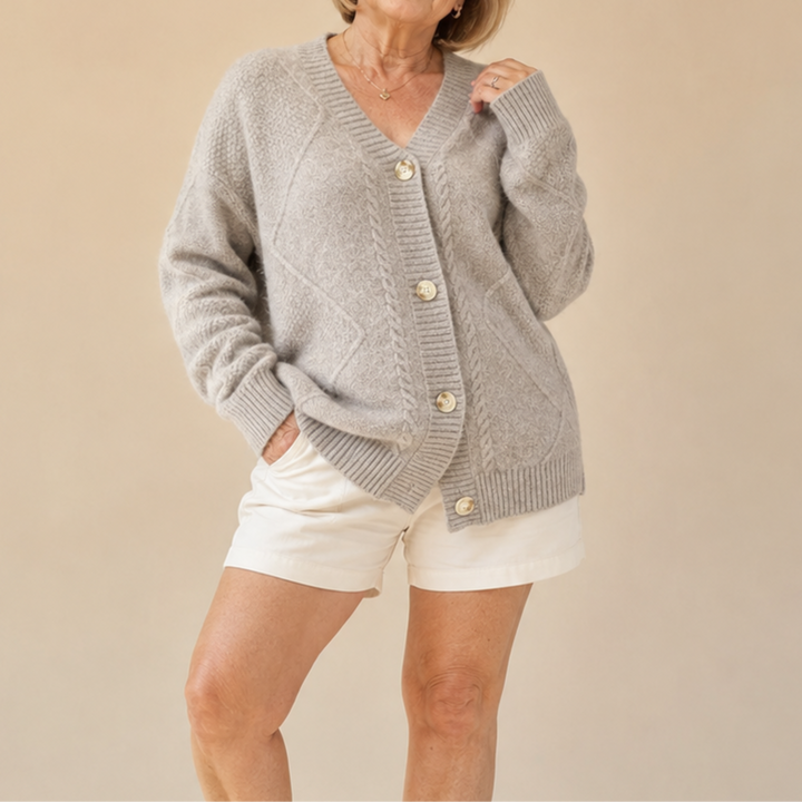 Hensley knitted cardigan in Grey