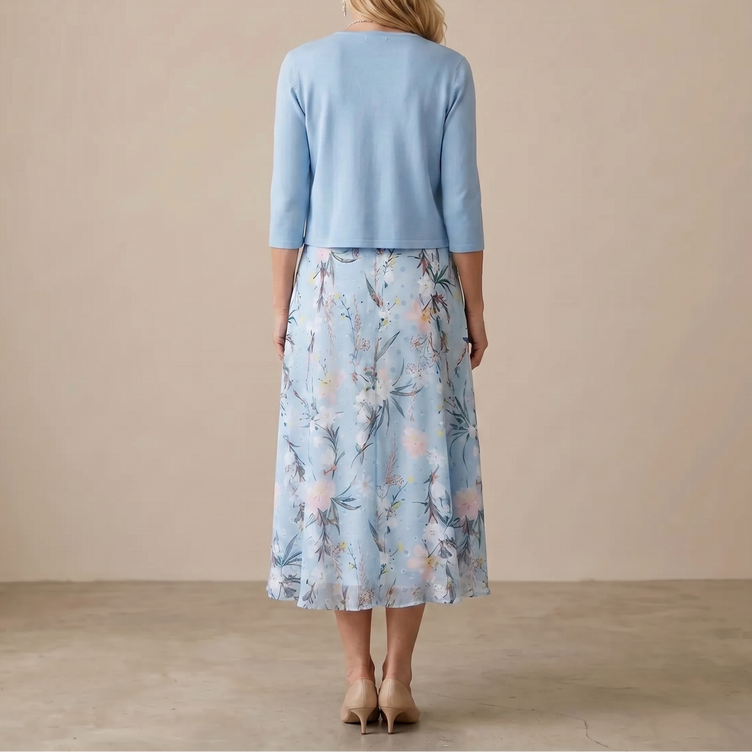 Wanda | Floral Print Midi Dress With Blazer