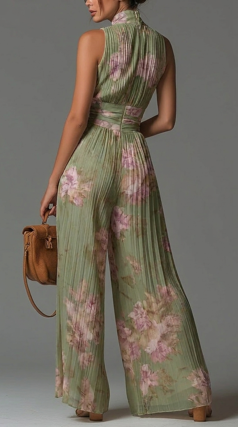 Zia | | Floral Pleated Jumpsuit