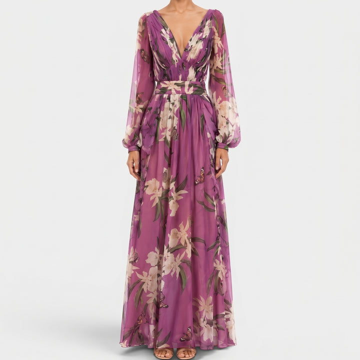 Améline | Romantic Floral Evening Maxi Dress