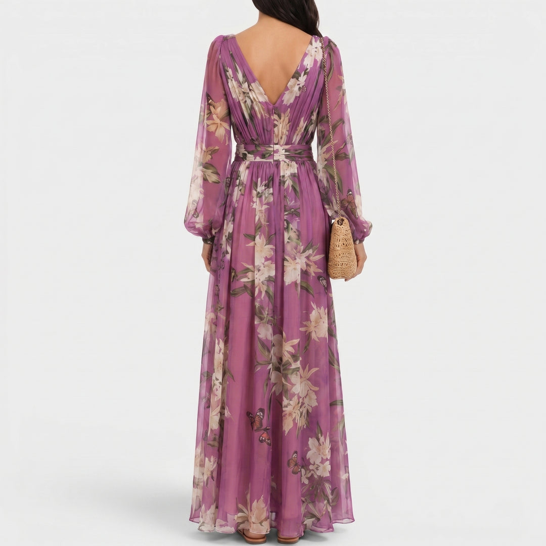 Améline | Romantic Floral Evening Maxi Dress