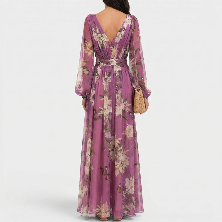 Améline | Romantic Floral Evening Maxi Dress