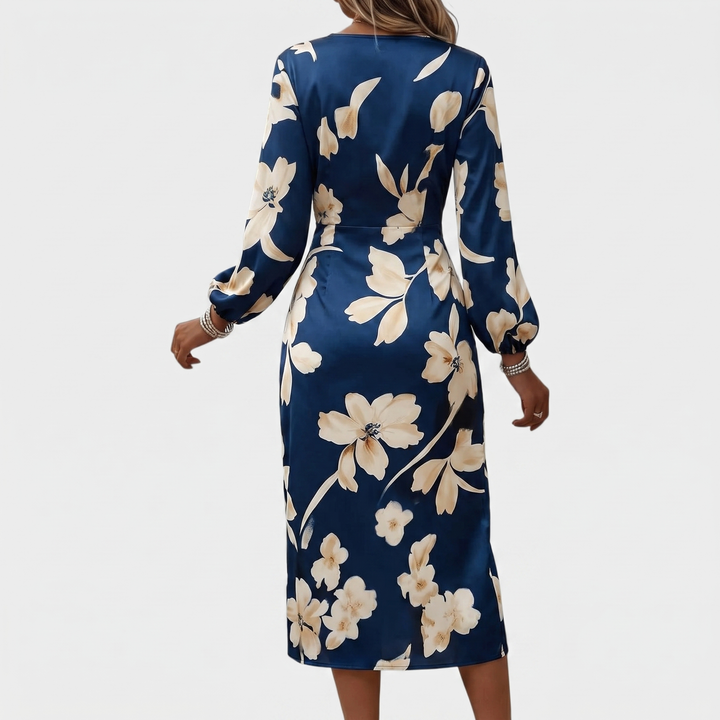 Sapphire Rose | Floral Wrap Midi Dress