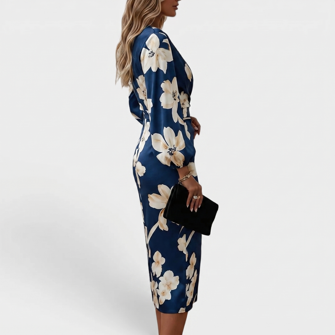 Sapphire Rose | Floral Wrap Midi Dress