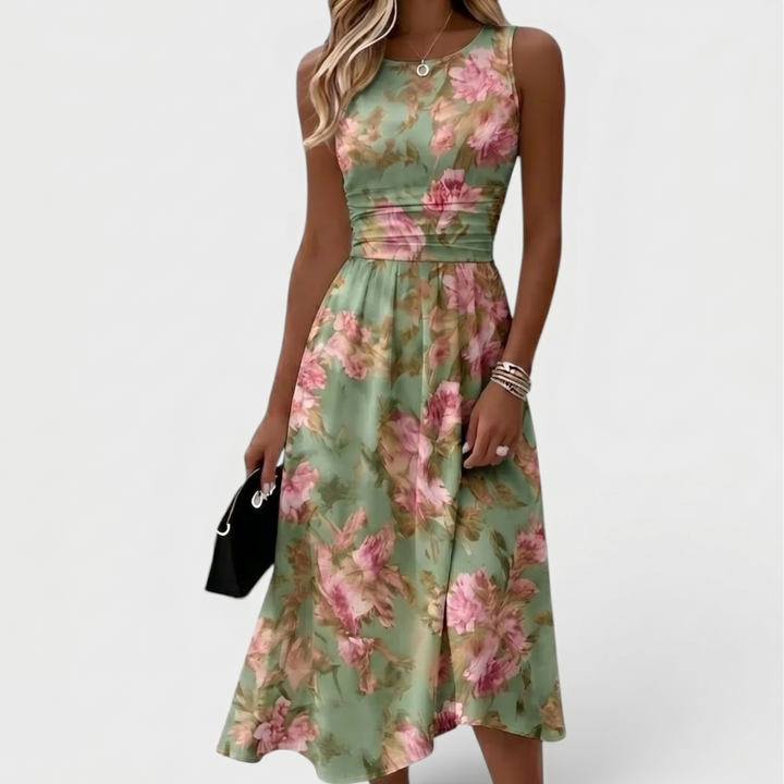 Rosalie | Floral Wrap Waist Midi Dress