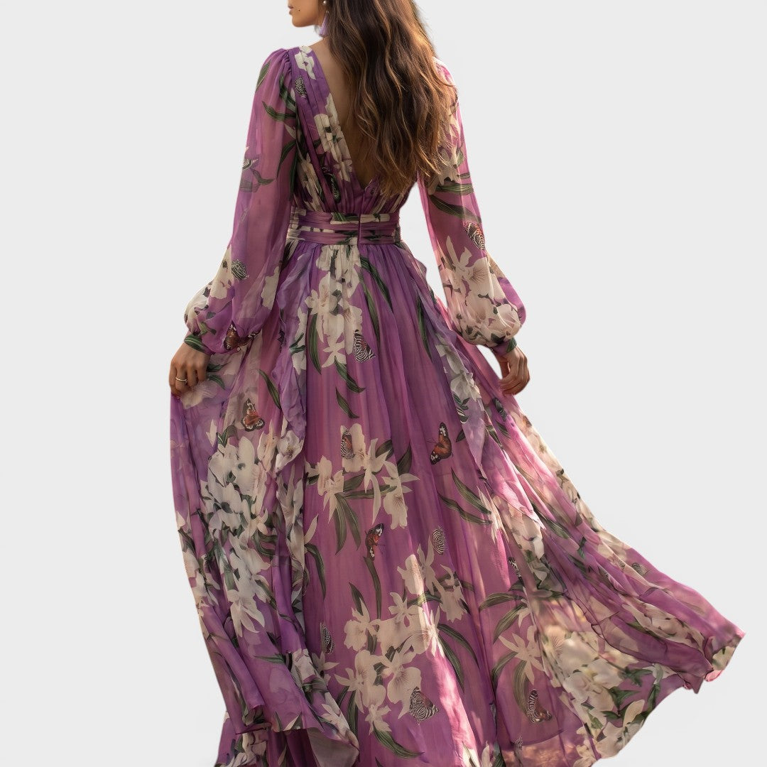 Amara | Floral Long Sleeve Maxi Dress