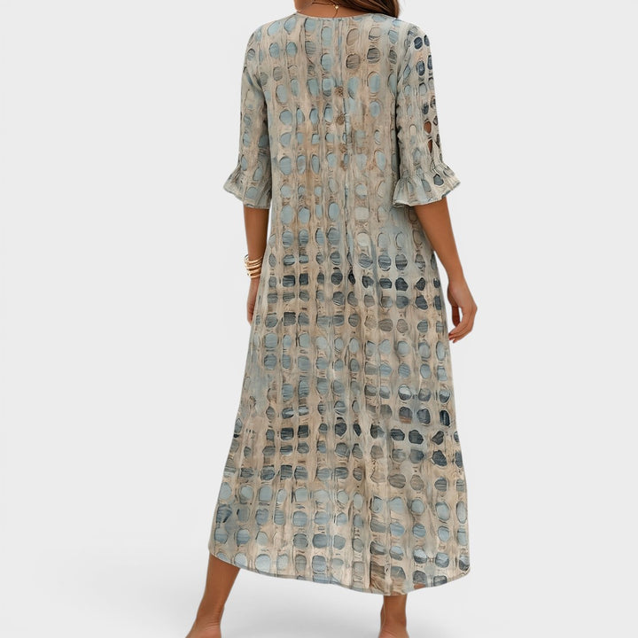 Maren | Textured Print Midi Dress