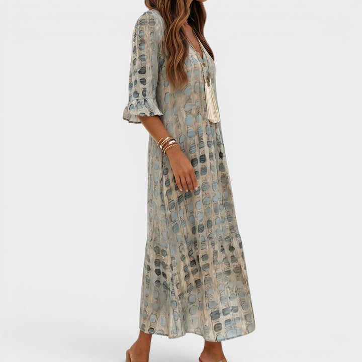 Maren | Textured Print Midi Dress
