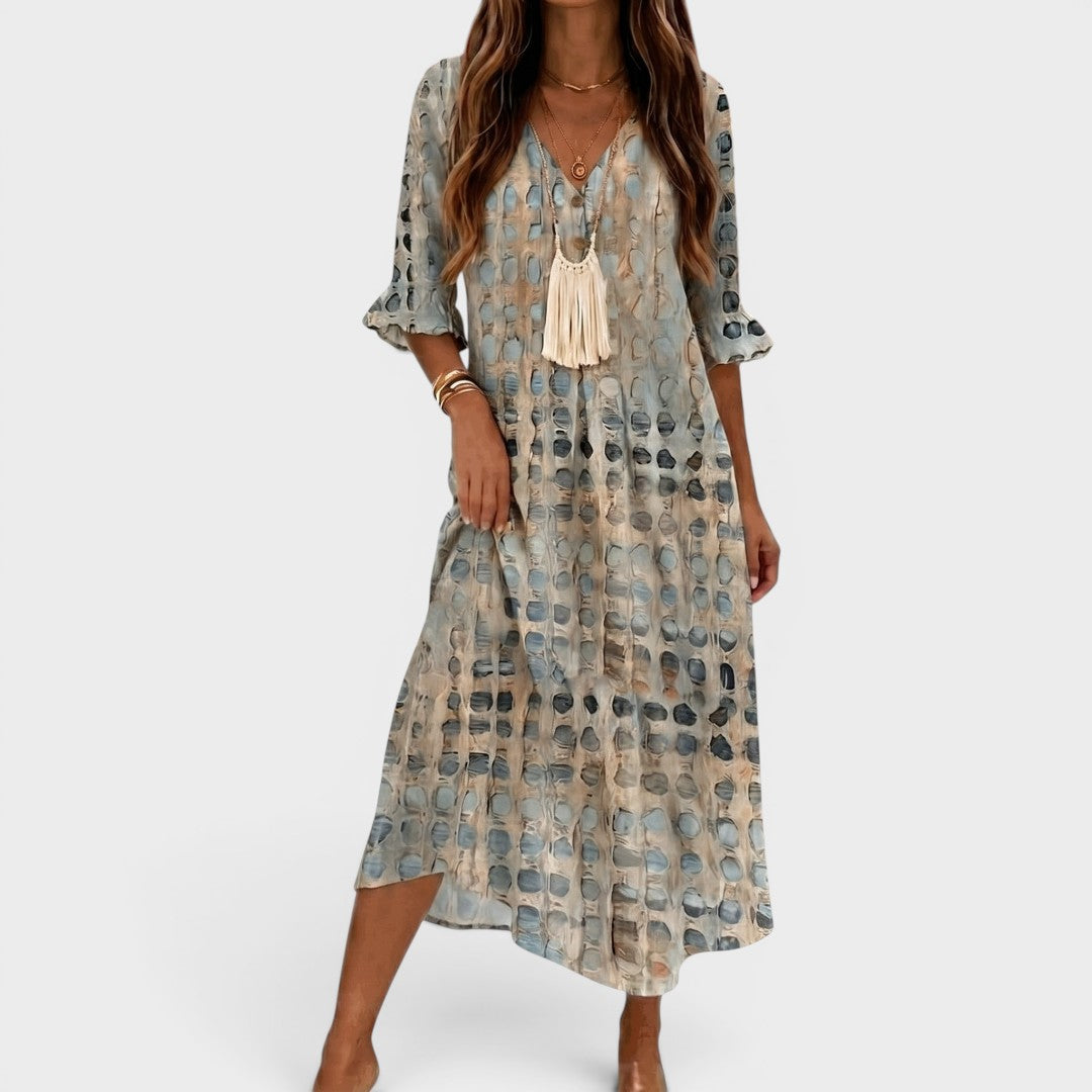 Maren | Textured Print Midi Dress