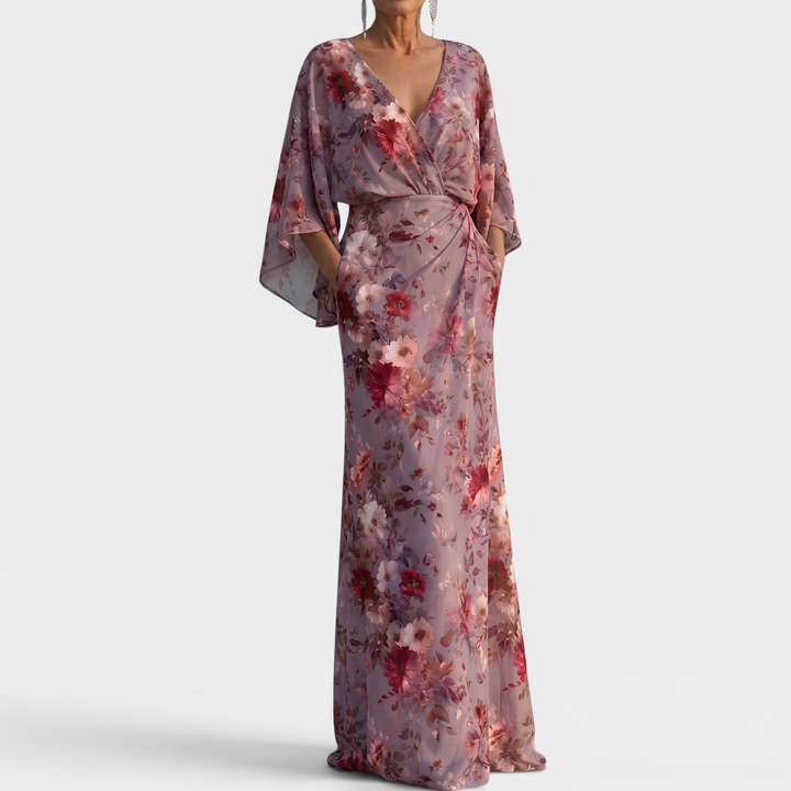 Rosalie | Floral Wrap Waist Maxi Dress