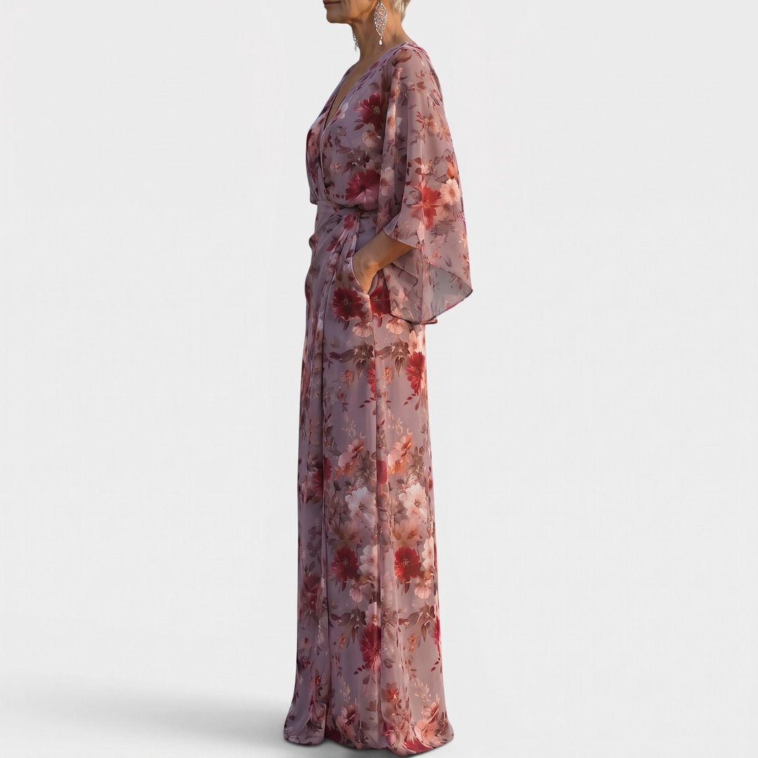 Rosalie | Floral Wrap Waist Maxi Dress