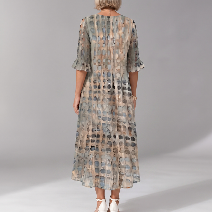 Maren | Textured Print Midi Dress