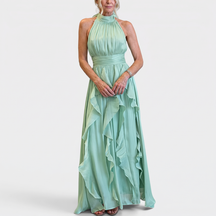 Aurora | High Neck Ruffle Maxi Dress
