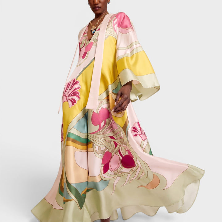 Seraphina | Artistic Floral Maxi Caftan Dress