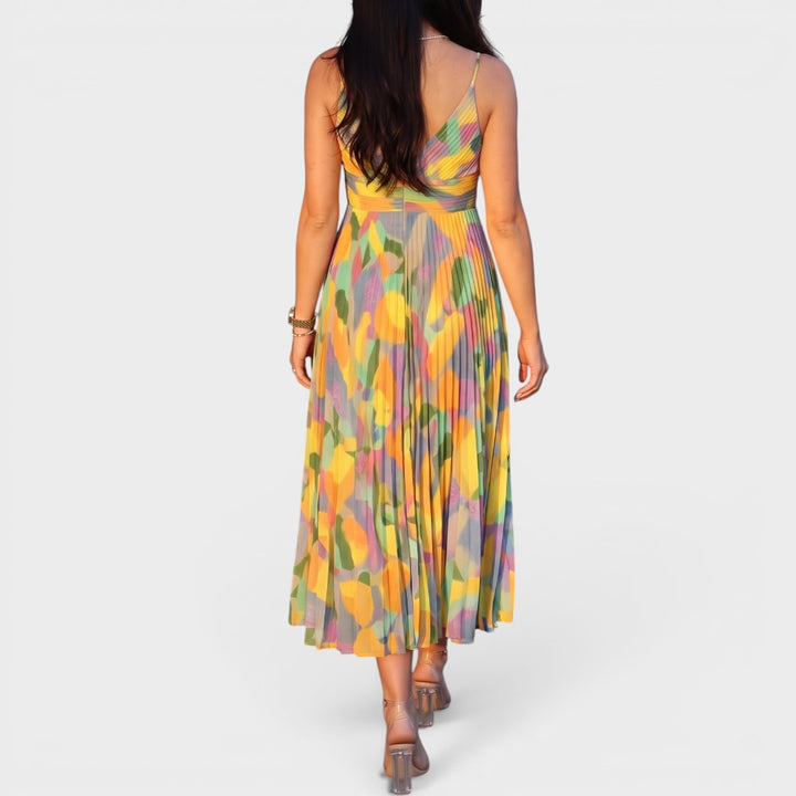 Marisol | Pleated Floral Midi Dress